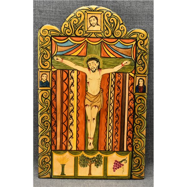 NEW MEXICAN WOODEN RETABLO (CATHERINE ROBLES SHAW)