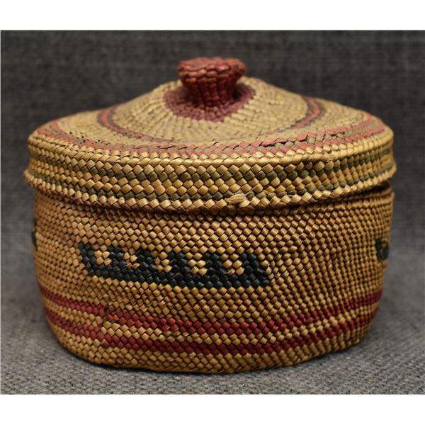 NOOTKA MAKAH LIDDED BASKET