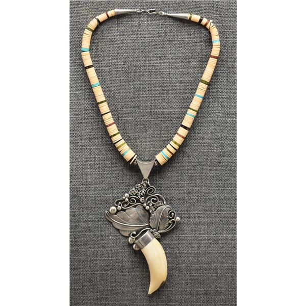 NAVAJO NECKLACE AND PENDANT (LEONARD M. NEZ)