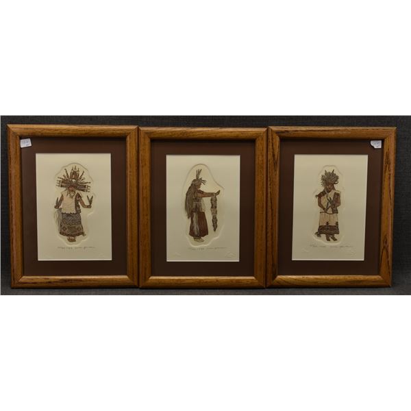 THREE HOPI PRESSINGS (SIGNED)