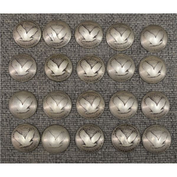 TWENTY DOMED SILVER QUARTERS