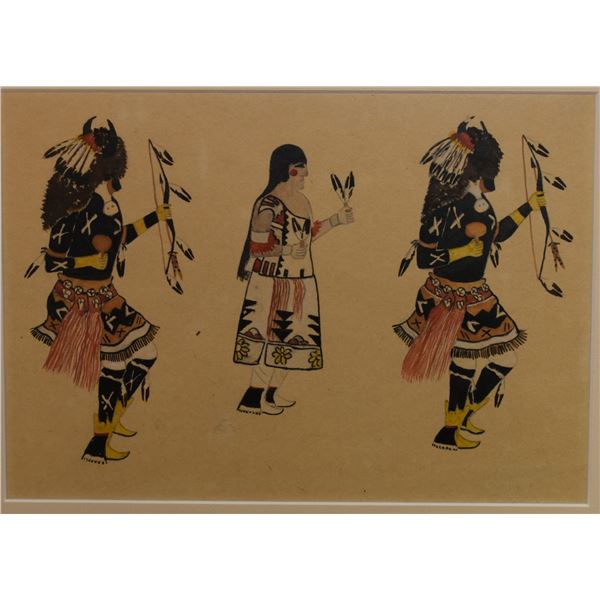 TESUQUE PAINTING (THOMAS VIGIL "PAN-YO-PIN")