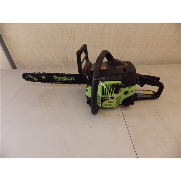 Poulan model P3816 2 cycle engine gas chainsaw 38 CC with 16 inch bar