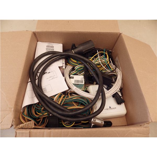 box of assorted trailer wiring 12 Volt mostly