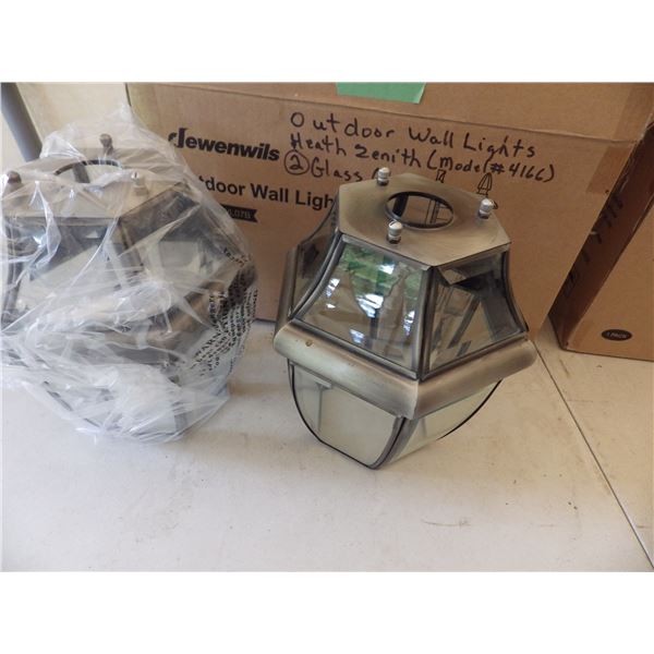 lot of 4 glass globes for outdoor wall lights