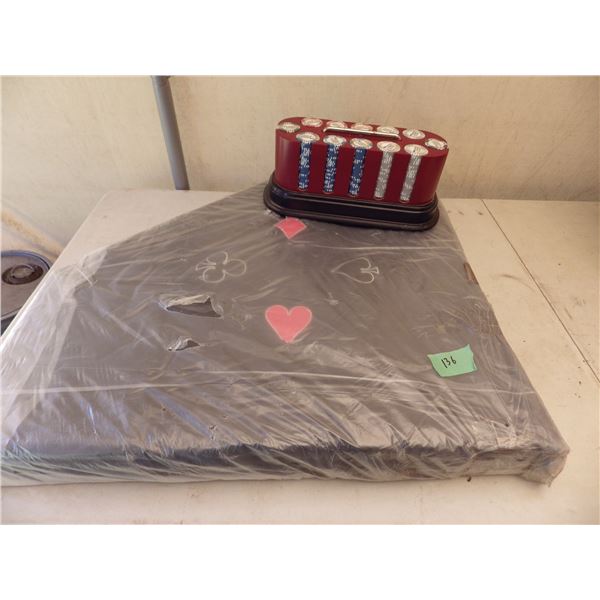 world tour folding Poker table and chips