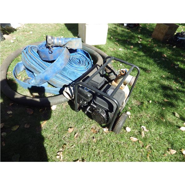 trash pump 3" with suction and discharge hose