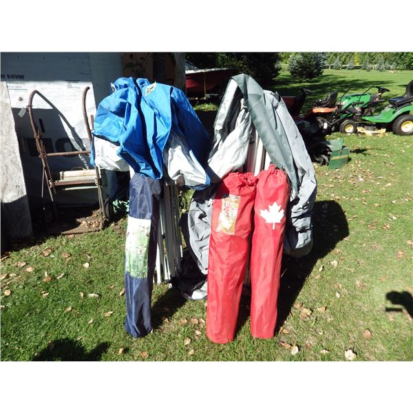 pop-up shade tents and folding lawn chairs