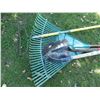 Image 2 : Rakes, long handled shovel , garden hoe