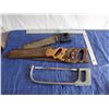 Image 1 : hand tools including saws and framing square