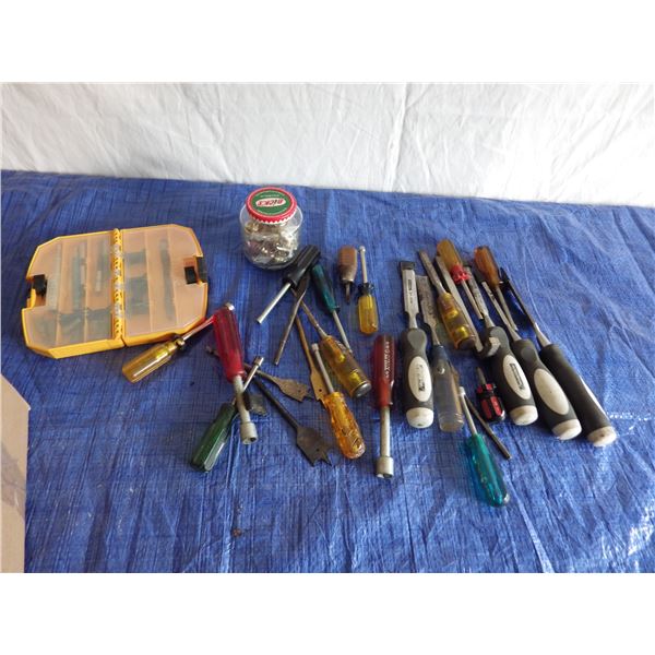 wood chisels , nut drivers etc