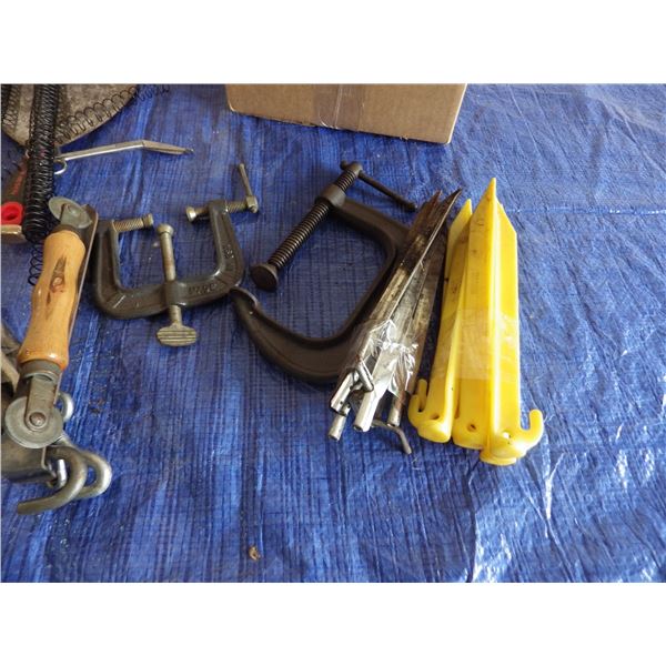c clamps and assorted tools
