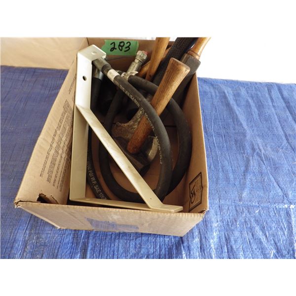 rubber mallets , hatchet, etc