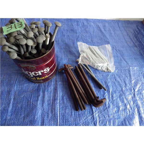 TIN OF carriage bolts etc
