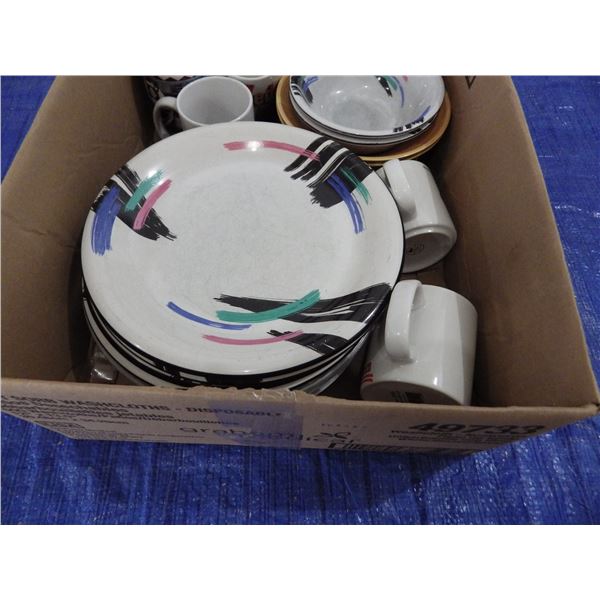 assorted plates and cups