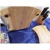 Image 3 : cutting boards , knife block with knives etcetera