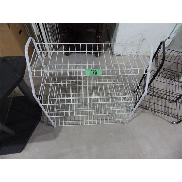 white wire shoe rack