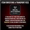 Image 1 : Item Forfeiture & Transport, Shipping, Delivery Fees & Conditions