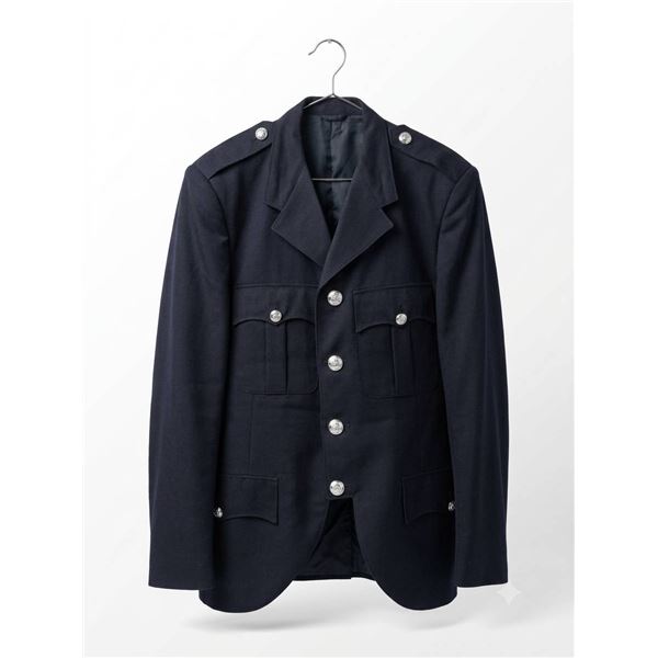 British Metropolitan Police Uniform Jacket Fortrel Wool Blend Silver Crown Buttons