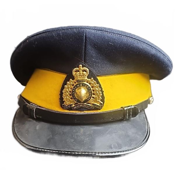 RCMP Dress Cap by William Scully Ltd 7 1/4 Size Yellow Band Badge