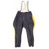 Image 1 : Vintage Police Uniform Riding Pants with Suspenders and Yellow Side Stripes
