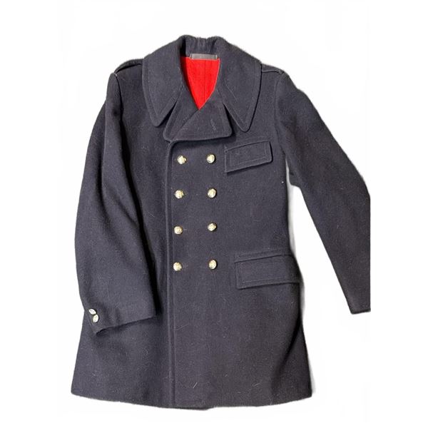 RCMP 1974 Pea Jacket by Scott Unif Co with Brass Buttons Red Lining