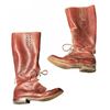 Image 2 : Tall Brown Leather Lace-Up Riding Boots with H/E Marking on Sole