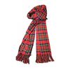 Image 1 : Red and Blue Tartan Plaid Scarf with Fringe