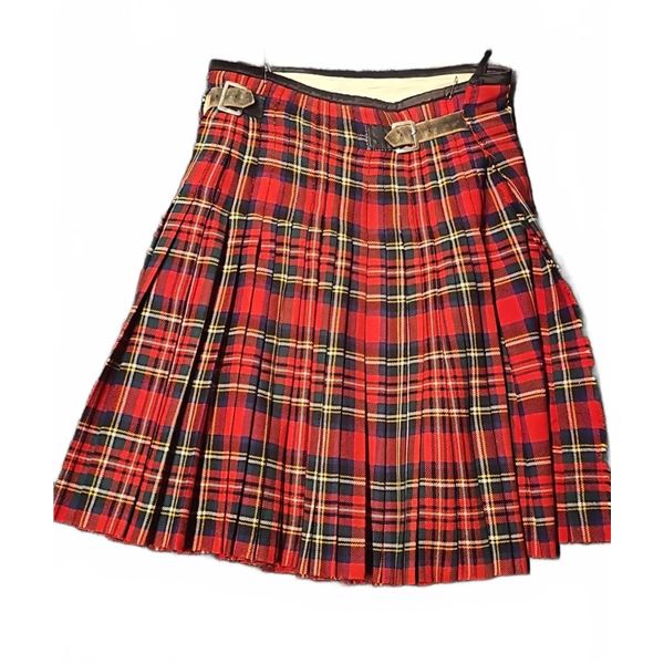 Thos. Gordon & Sons Highland Dress Red Tartan Kilt with Buckles, Made in Scotland