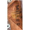 Image 3 : Brown Leather Gloves with Red Button Detail and Yellow Wool Lining