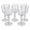 Image 1 : 7 Cut Crystal Wine Glasses with Faceted Stems and Starburst Bases