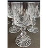 Image 3 : 7 Cut Crystal Wine Glasses with Faceted Stems and Starburst Bases