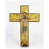 Image 1 : Hand-Painted Wooden Crucifix with Christ Iconography, 15 Inches Tall