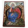 Image 1 : Religious Icon-Style Painting on Wood, Depicting Elijah, 13 x 10 Inches, Artist Signed