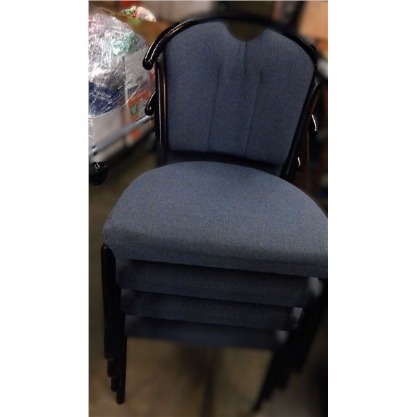 4 BLUE UPHOLSTERED CHAIRS