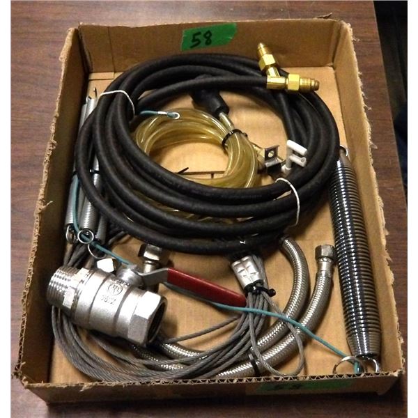 FLAT C/W PROPANE HOSE, VALVE, WATER LINES, ETC