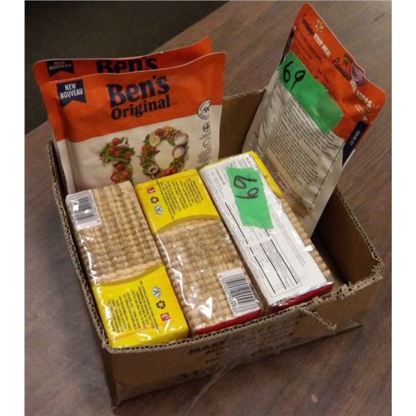 SHELF PULLS (AS IS):  UNCLE BENS RICE TOMATO & HERB (3 PKGS) & DIGESTIVE COOKIES (3 PKGS)