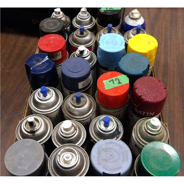 BOX C/W ASSORTED SPRAY PAINT, ETC