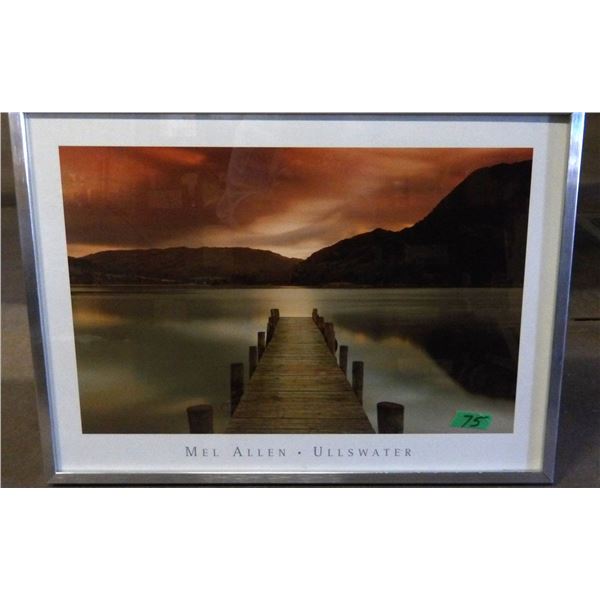 UNCLAIMED STORAGE:  FRAMED PAINTING "DOCK ON THE LAKE" BY ULLSWATER (APPROX. 21" X 30")