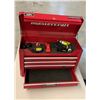 Image 1 : Mastercraft Red Metal Tool Chest With Ryobi Drill, Black+Decker Screwdriver, Accessories