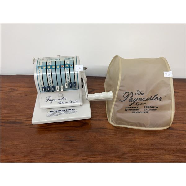 Retro Banking Gem - 1 Paymaster Ribbon Writer Series 8000 Cheque Protector with Key and Dust Cover