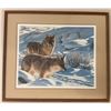 Image 1 : Paul Krapf Trackers 1984 Signed and Numbered Coyote Print 362 of 950 - Framed 23 x 27