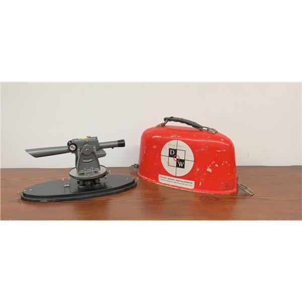 Surveyor's Instrument with Original Red Metal Case