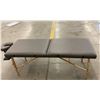 Image 1 : Pro Portable Massage Table - MTSO Alberta Folding Table, Grey Upholstery, Adjustable Height Legs