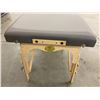 Image 2 : Pro Portable Massage Table - MTSO Alberta Folding Table, Grey Upholstery, Adjustable Height Legs