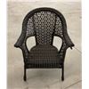 Image 1 : Dark Brown Wicker Armchair with Patterned Woven Backrest