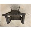 Image 2 : Dark Brown Wicker Armchair with Patterned Woven Backrest