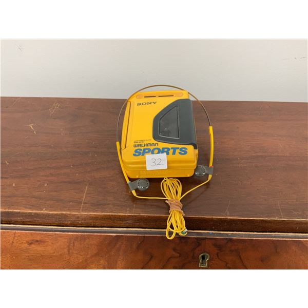 Totally 80s - Sony Sports Walkman WM-AF54 in Iconic Yellow with AM FM Radio and Headphones