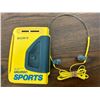 Image 3 : Totally 80s - Sony Sports Walkman WM-AF54 in Iconic Yellow with AM FM Radio and Headphones