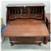 Image 1 : Serpentine Front Walnut Slant Front Secretary Desk 